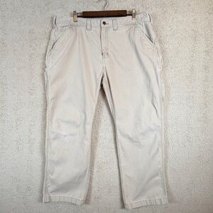 Carhartt Khaki Relaxed Fit Cotton Utility Work Pants Big & Tall Men’s 42x30